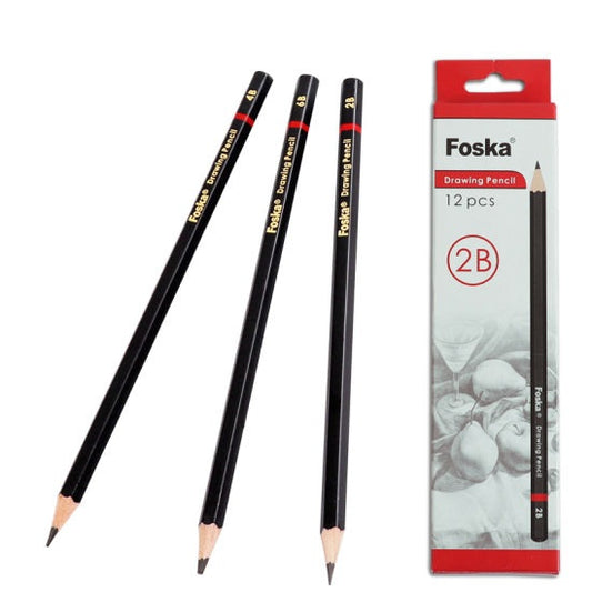 Pack of 12 2B Wooden Drawing Pencils