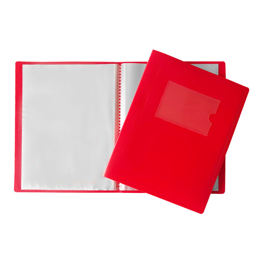 A5 Red Flexible Cover 10 Pocket Display Book