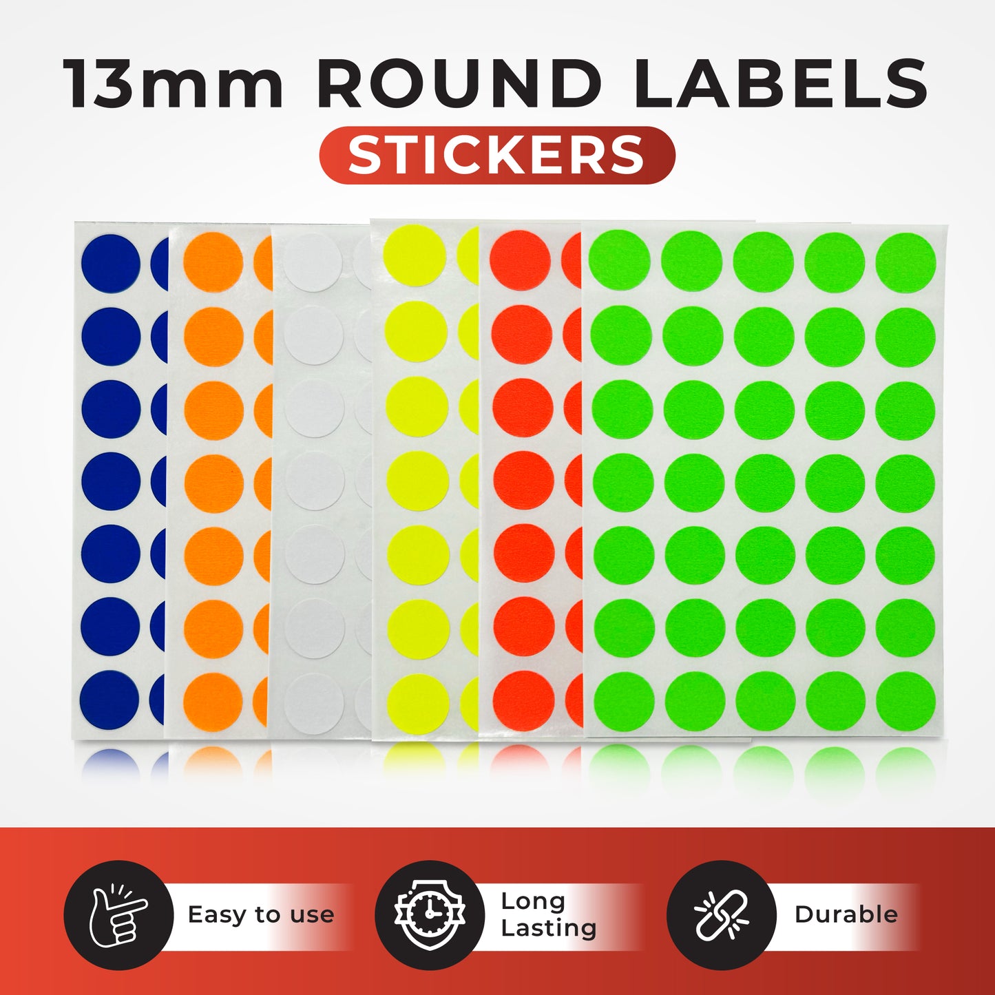 Pack of 280 White 13mm Round Labels - Send 2 Packs