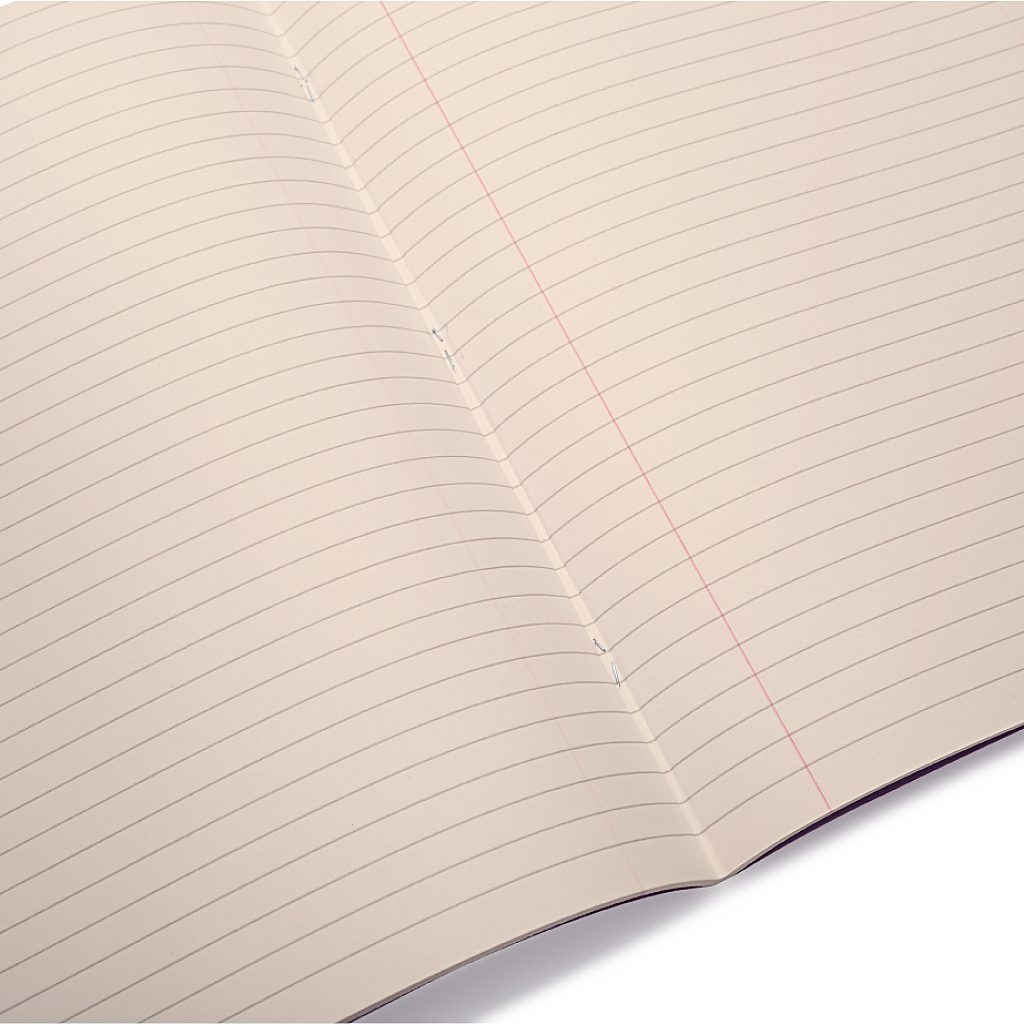 Pack of 10 Rhino A4 48 Page Red with Cream Tinted Paper 12mm Lined with Margin Exercise Books