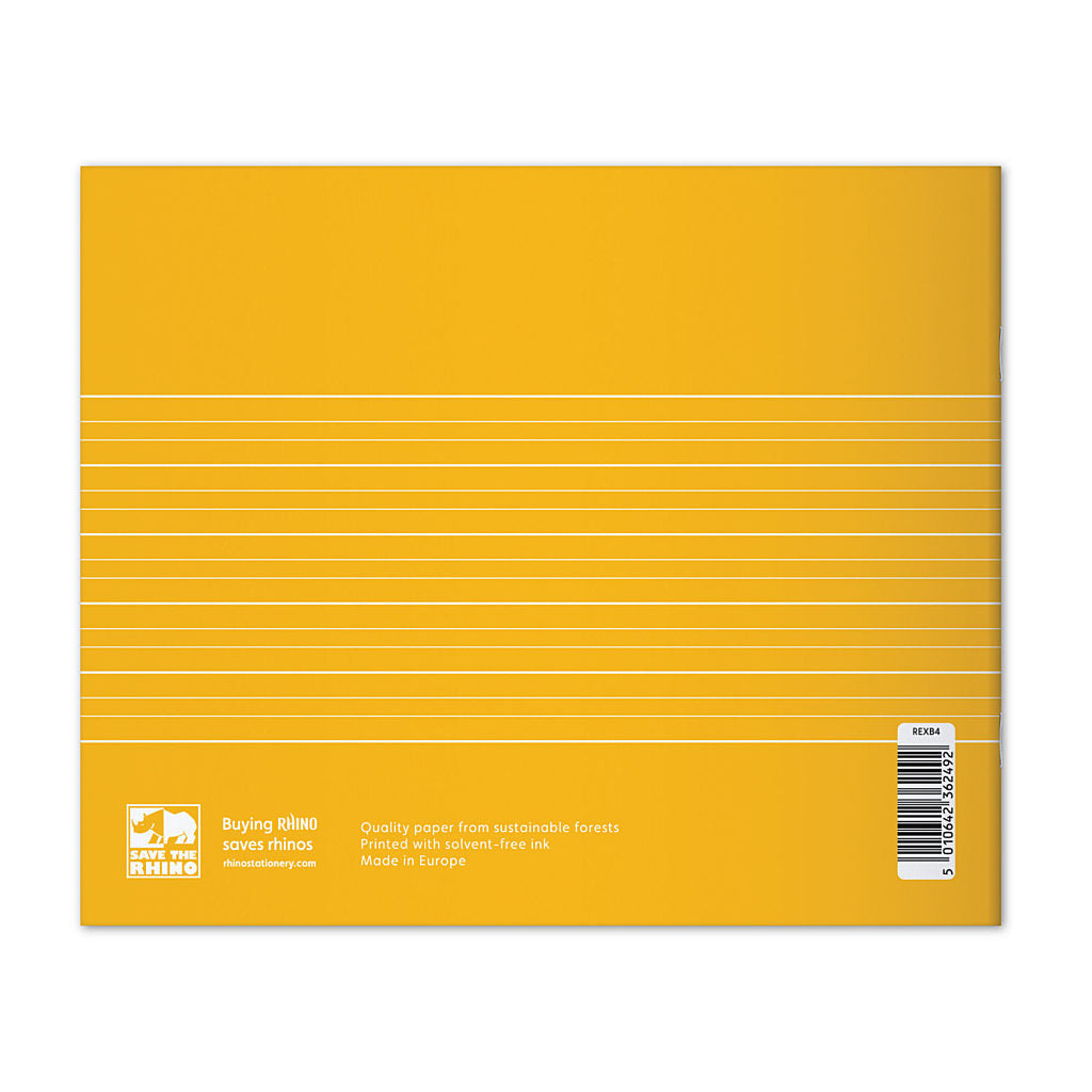 Pack of 25 Rhino 6.5 x 8" Handwriting Books 32 Page Yellow Narrow Lined Exercise Books