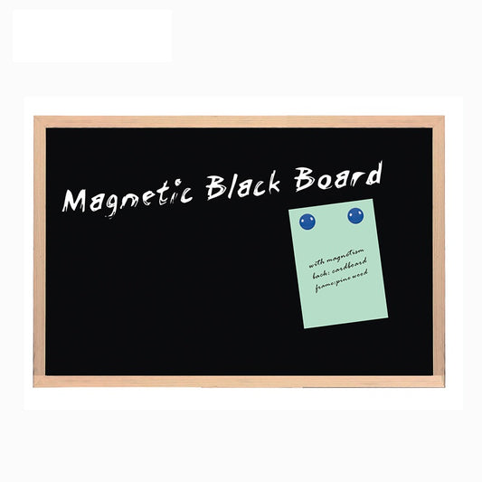 Wood Framed Magnetic Writing Black Board 20 x 30cm