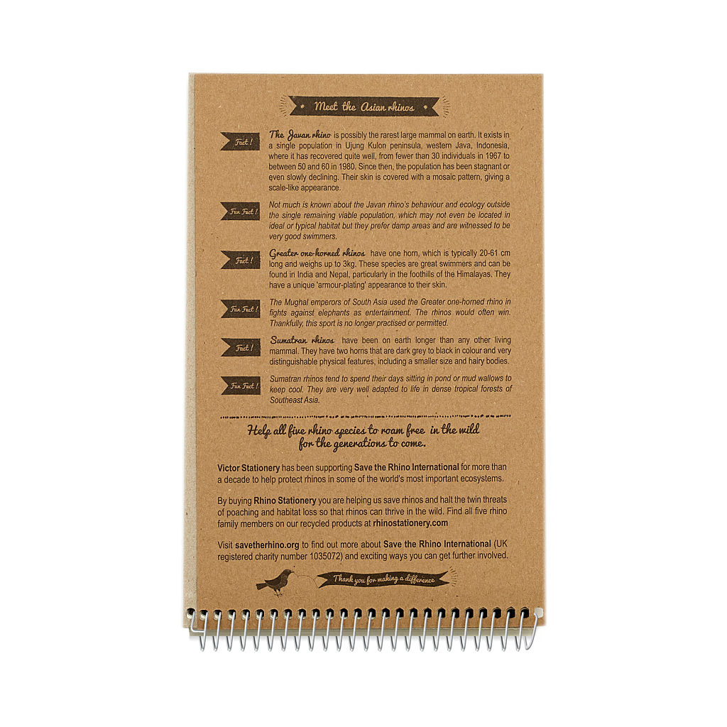 Pack of 10 Rhino 8 x 5" Recycled 80 Leaf 8mm Lined Reporter's Shorthand NoteBooks
