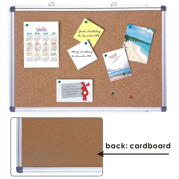Aluminium Framed Corrugated Notice Cork Bulletin Board 45 x 60cm